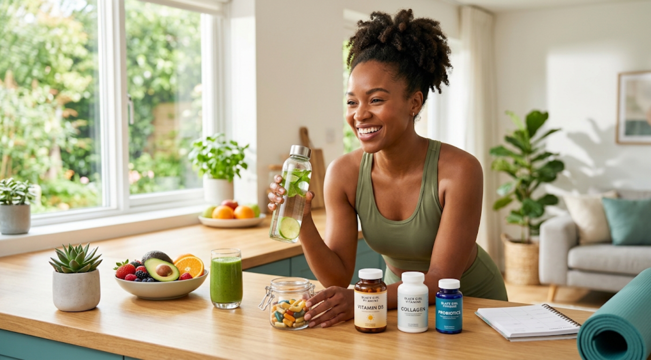 Black Girl Vitamins collagen D3 and probiotics for daily wellness routine